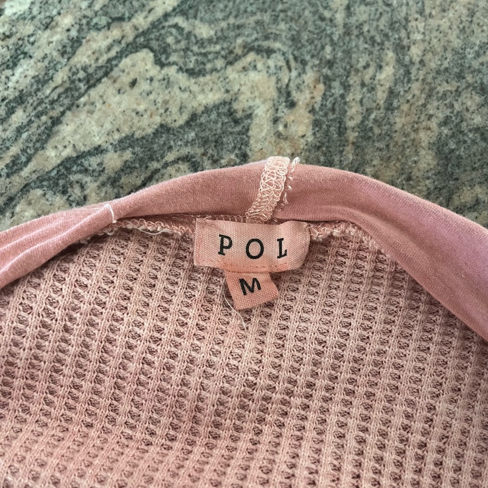 POL Women's Dusty Rose Button-Up Hoodie - Picture 5 of 5